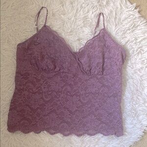 Worthington Purple Lace Cropped Y2K Camisole